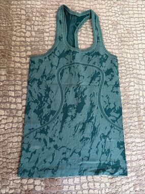 lululemon athletica teal marbled racerback tank